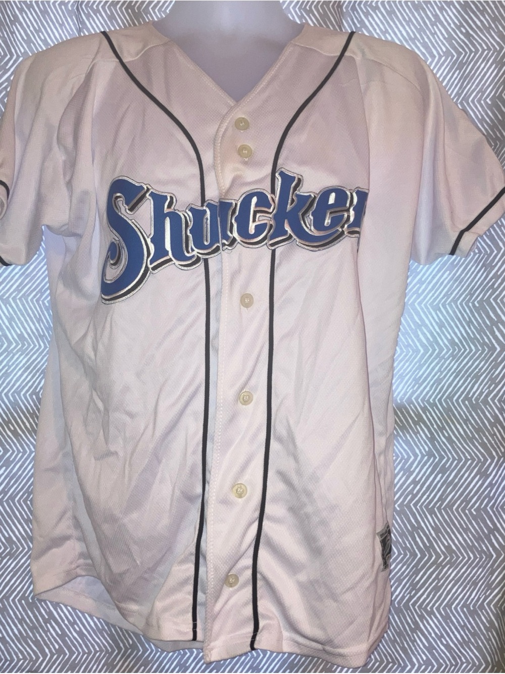 biloxi shuckerd jersey officially licensed team wear size small